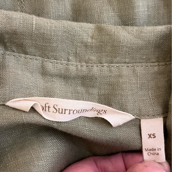 Sundance | Linen long sleeve button down tunic top/blouse Women’s size XS pocket - Picture 5 of 7